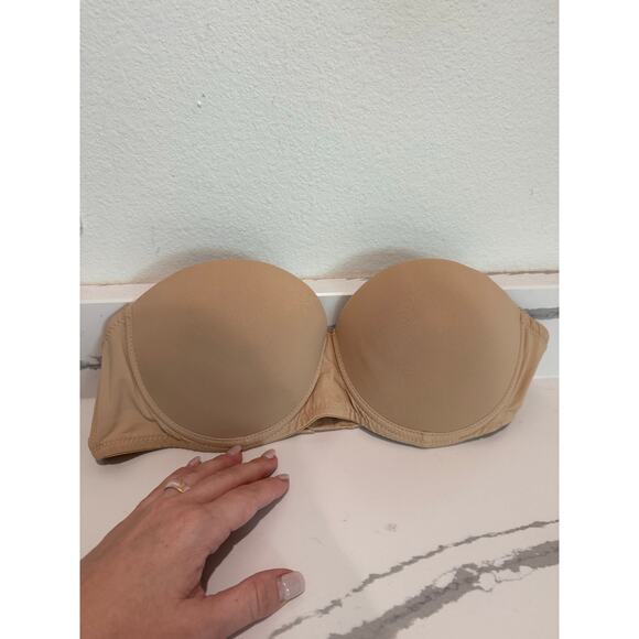 Daisy Fuentes Strapless Bra Push Up Beige Size 38C - Picture 1 of 5